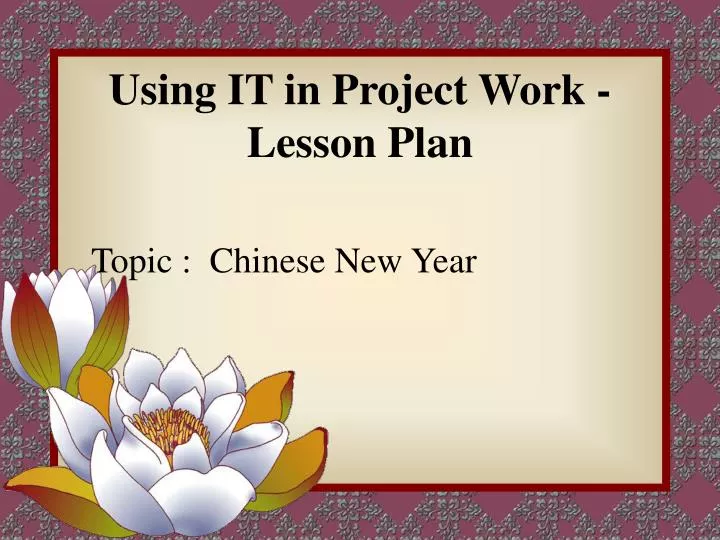 using it in project work lesson plan