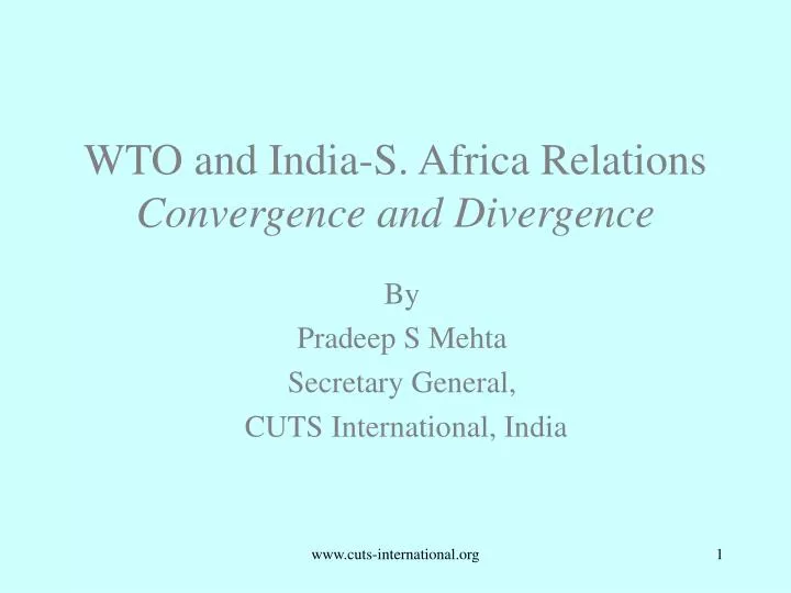 wto and india s africa relations convergence and divergence
