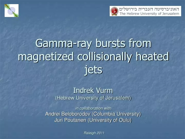 gamma ray bursts from magnetized collisionally heated jets