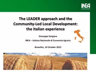 The LEADER approach and the Community-Led Local Development: the Italian experience