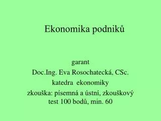 ekonomika podnik