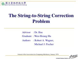 The String-to-String Correction Problem