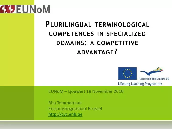 plurilingual terminological competences in specialized domains a competitive advantage