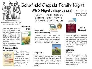 Schofield Chapels Family Night WED Nights (begin 18 Sep)