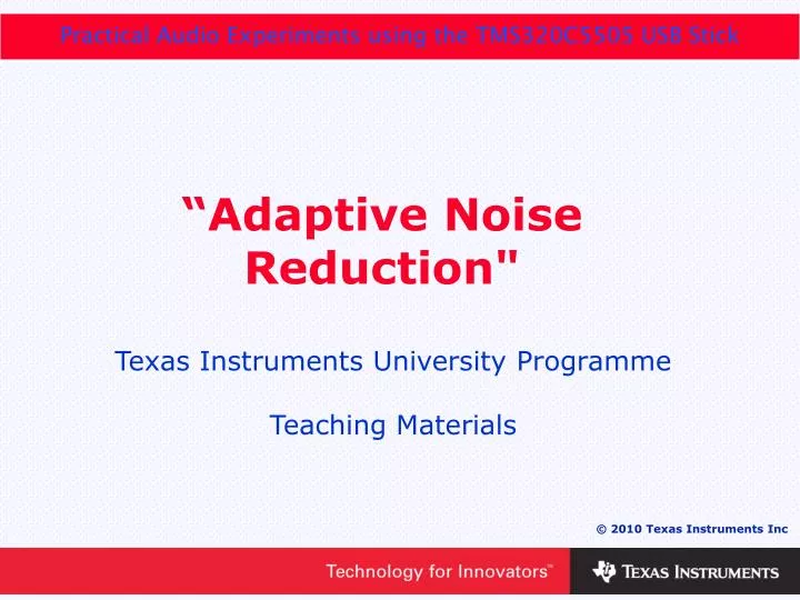 adaptive noise reduction