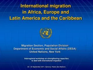International migration in Africa, Europe and Latin America and the Caribbean