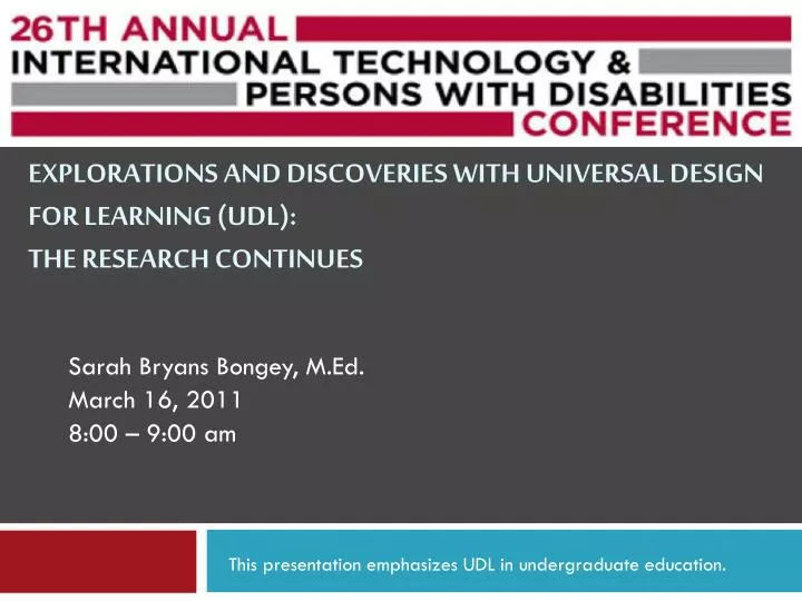 explorations and discoveries with universal design for learning udl the research continues
