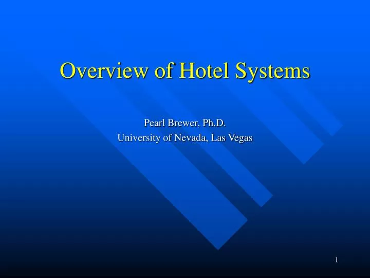 overview of hotel systems