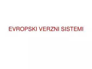 evropski verzni sistemi