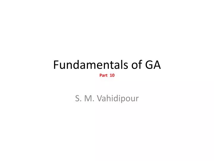 fundamentals of ga part 10