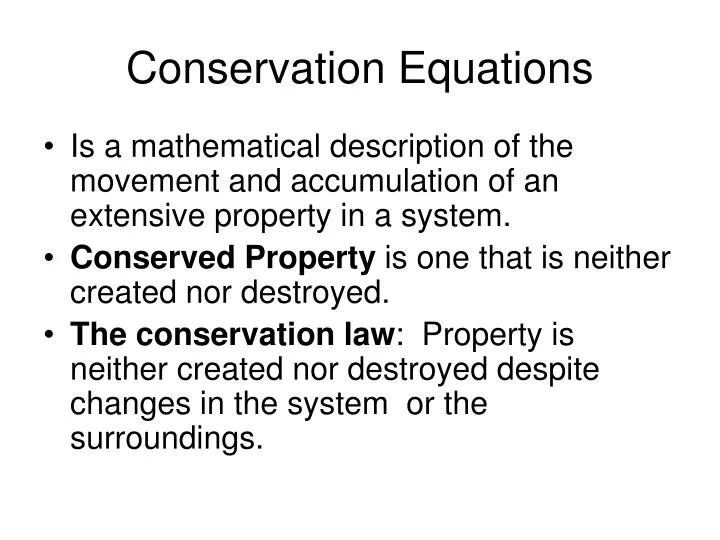 conservation equations