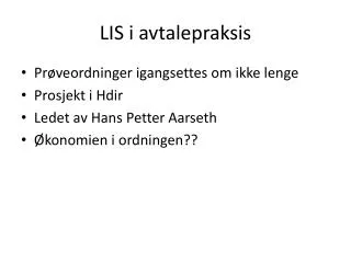 lis i avtalepraksis