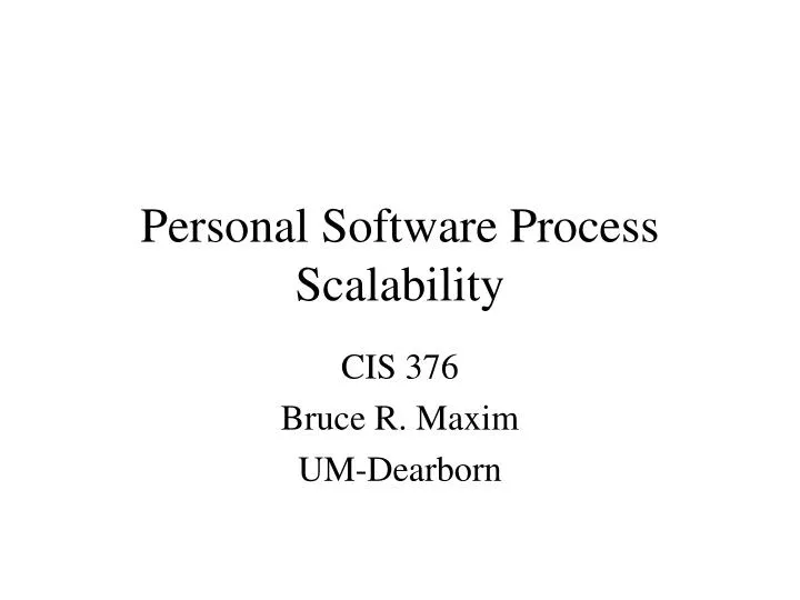 personal software process scalability
