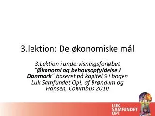 3 lektion de konomiske m l