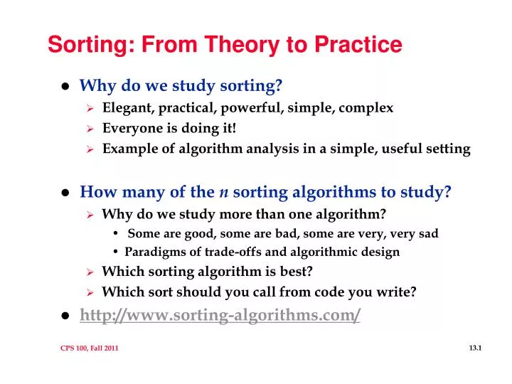 sorting from theory to practice