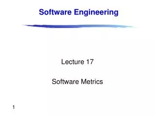 Lecture 17 Software Metrics