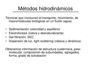 m todos hidrodin micos