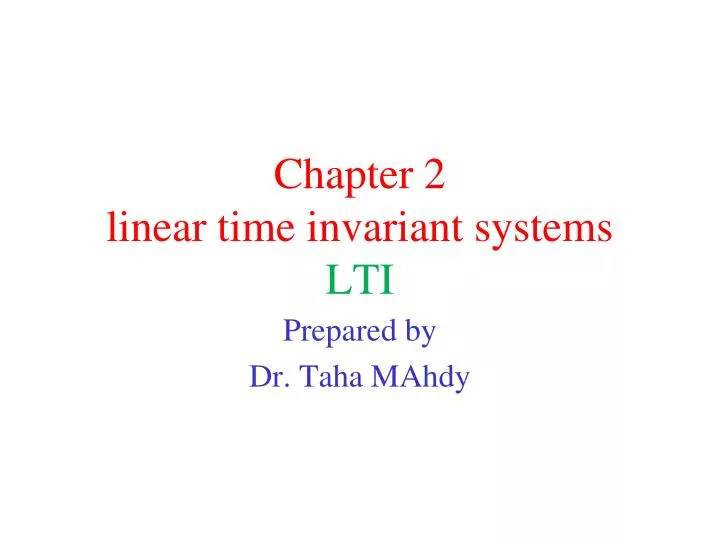 chapter 2 linear time invariant systems lti