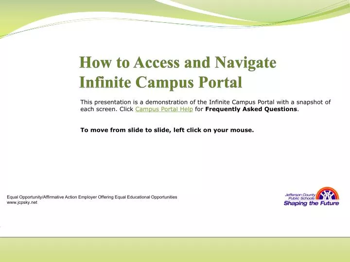 how to access and navigate infinite campus portal