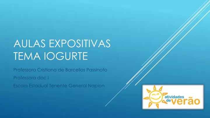 aulas expositivas tema iogurte