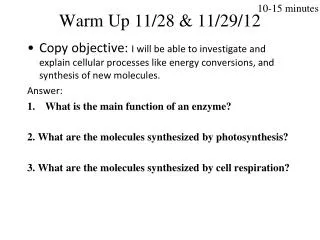 Warm Up 11/28 &amp; 11/29/12