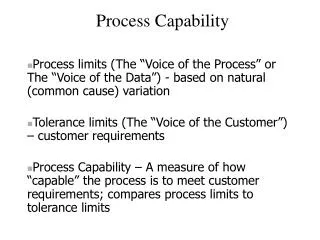 Process Capability