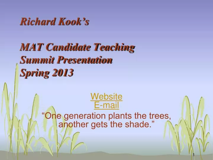 richard kook s mat candidate teaching summit presentation spring 2013