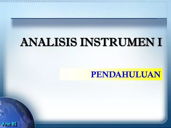 analisis instrumen i