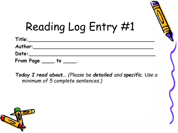 reading log entry 1