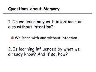 Questions about Memory