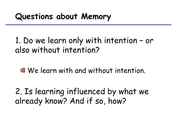 questions about memory