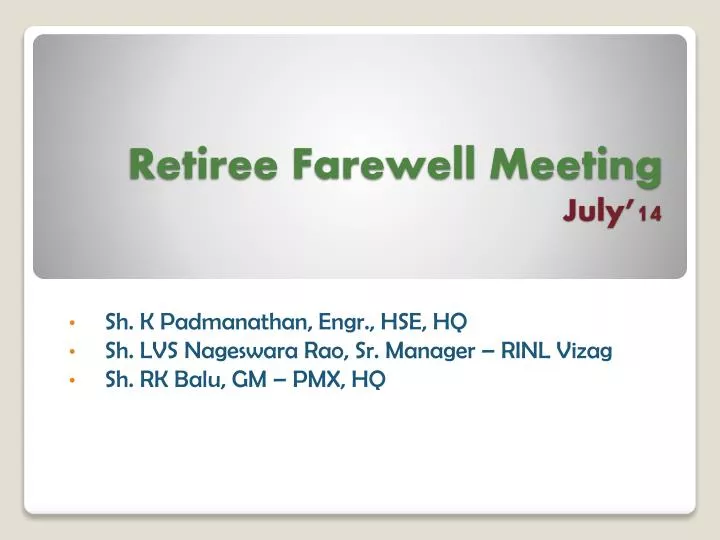 retiree farewell meeting july 14