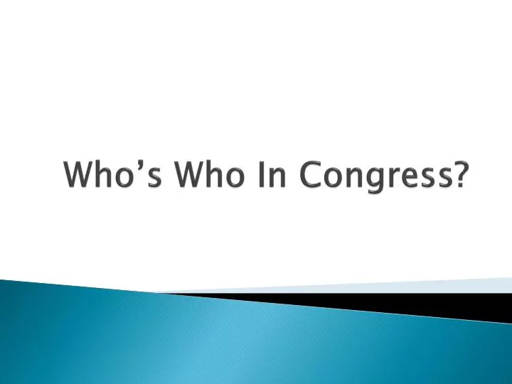 who s who in congress