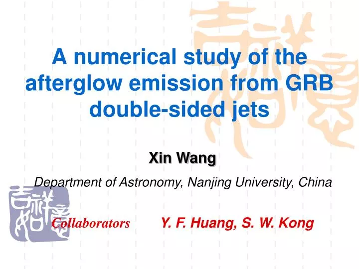 a numerical study of the afterglow emission from grb double sided jets