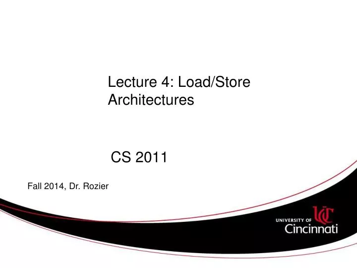 lecture 4 load store architectures