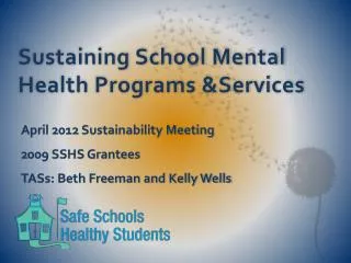 Sustaining School Mental Health Programs &amp;Services