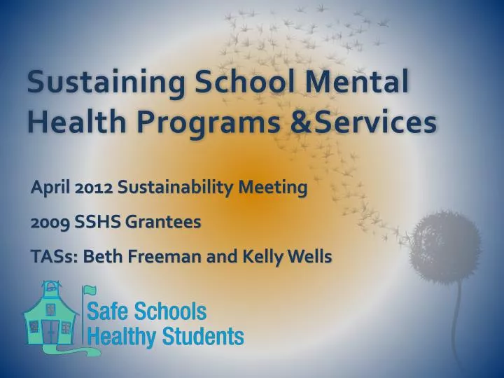 sustaining school mental health programs services