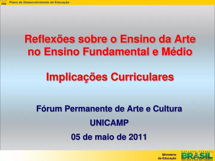 reflex es sobre o ensino da arte no ensino fundamental e m dio implica es curriculares