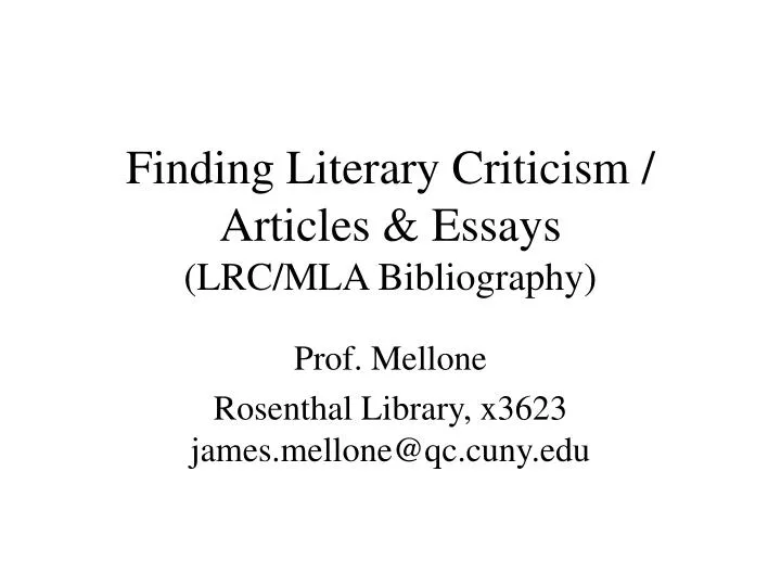 finding literary criticism articles essays lrc mla bibliography