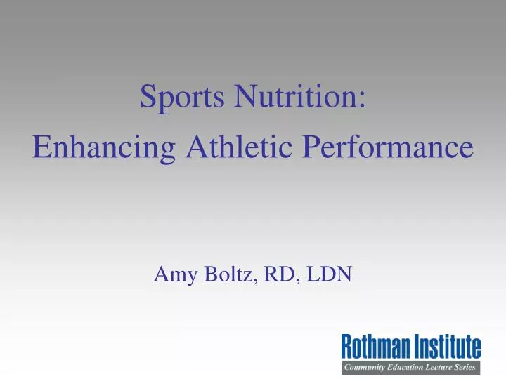 sports nutrition enhancing athletic performance
