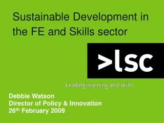 Sustainable Development in the FE and Skills sector