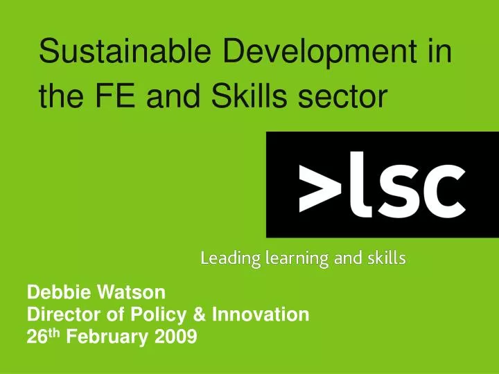 sustainable development in the fe and skills sector