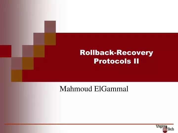 rollback recovery protocols ii