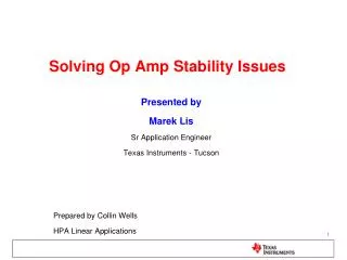 Solving Op Amp Stability Issues