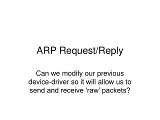 ARP Request/Reply