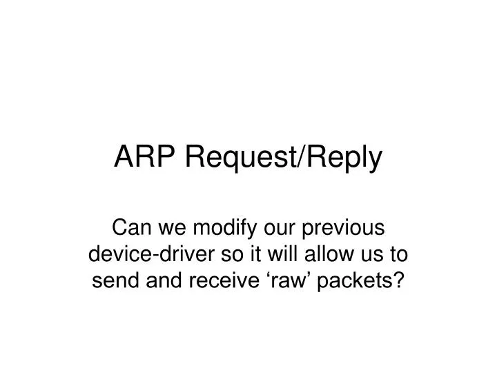 arp request reply
