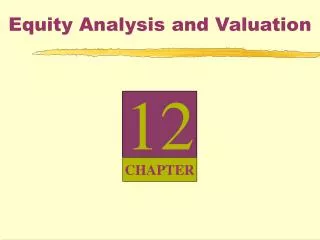 Equity Analysis and Valuation