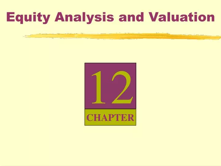 equity analysis and valuation