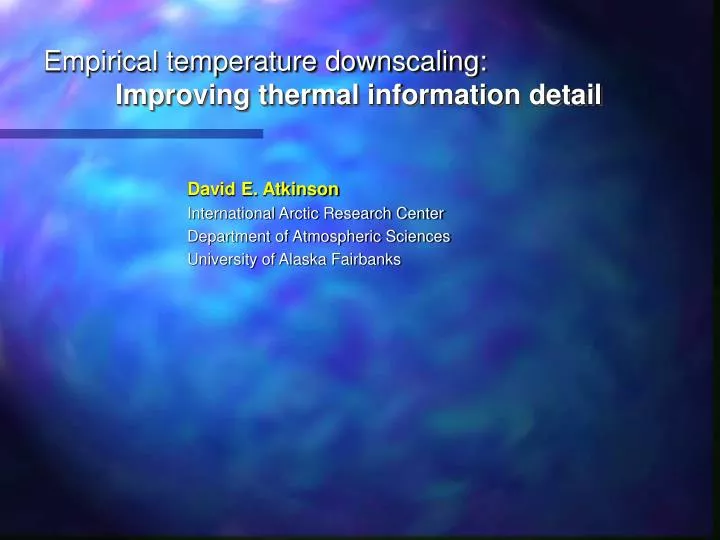 empirical temperature downscaling improving thermal information detail