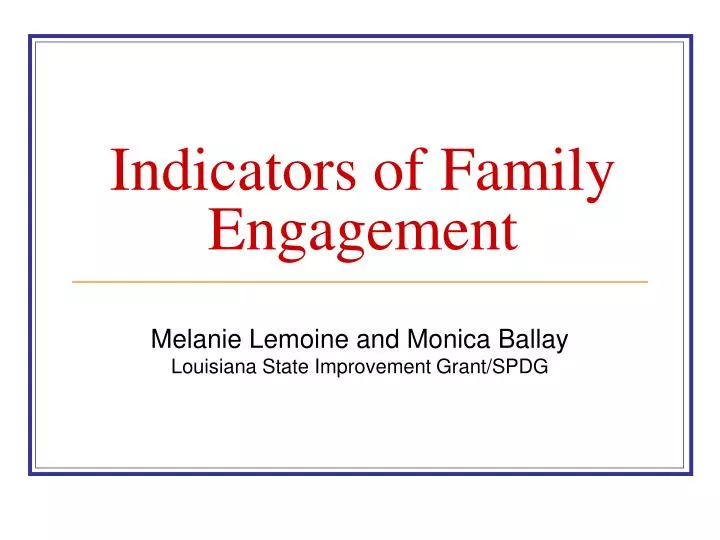indicators of family engagement
